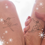 Doppio tatuaggio sci e snowboard