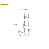 Tatuaggio "Trust your vibes, energy never lies"