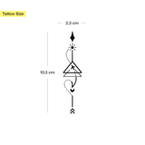 Tatuaggio aereo con sole, luna e freccia
