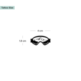 Occhiali da snowboard con montagne