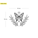 Tatuaggio farfalla nel ramo di alloro