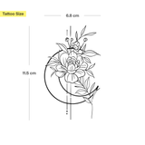 Tatuaggio luna con fiori grande