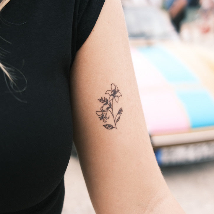 Tatuaggio Temporaneo Con Teschio, Rosa E Farfalla - Foto 8