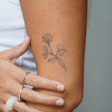 Fiore di nascita di settembre, convolvolo, tatuaggio