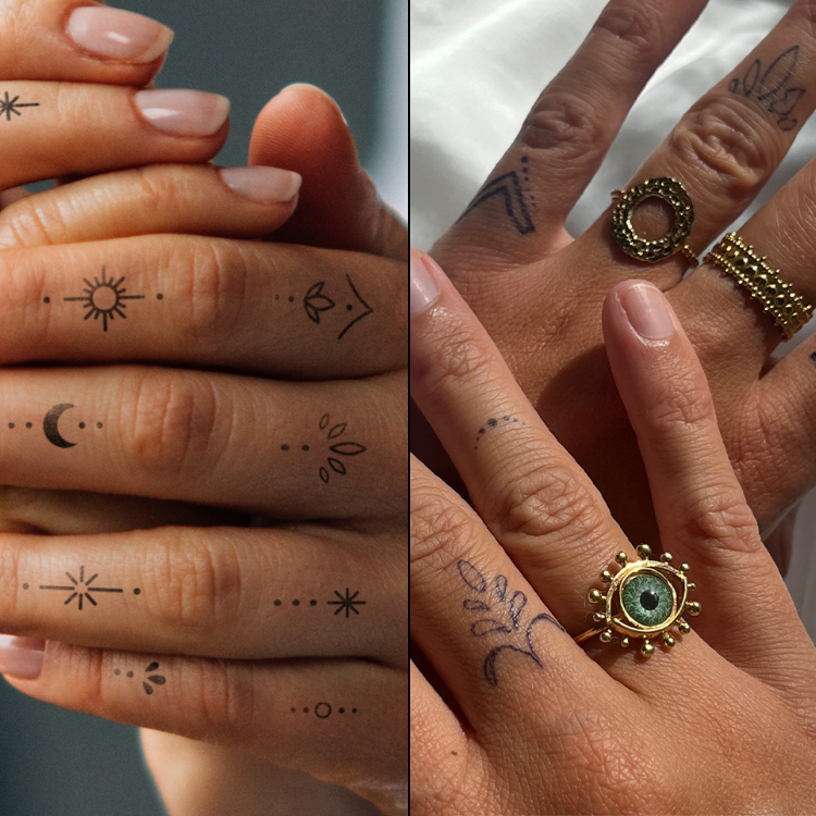Tatuaggi sulle dita - Confezione doppia
