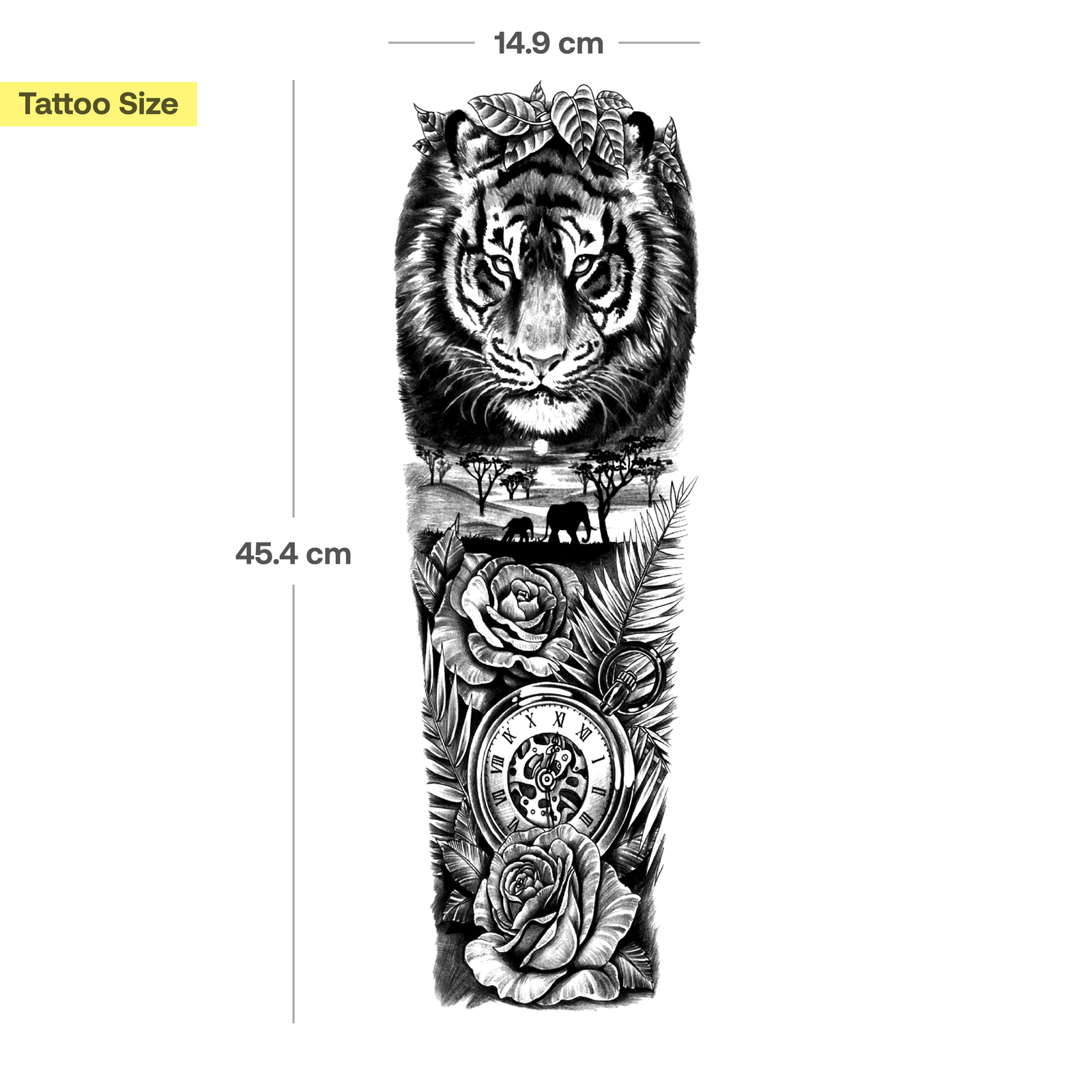Tatuaggi Temporanei Per Il Viso A Forma Di Tigre - Adesivi Per Halloween, Carnevale E Feste (17x17 Cm)
