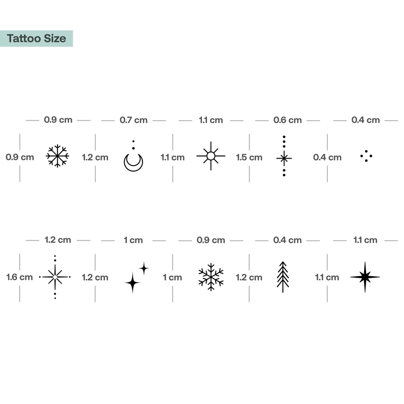 Tatuaggi da dito con piccoli ornamenti invernali