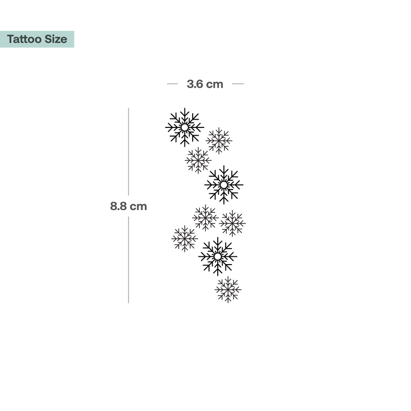 Tatuaggio con fiocchi di neve che cadono