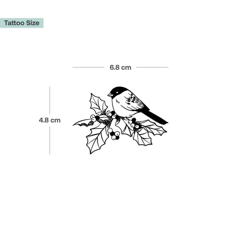 Tatuaggio Agrifoglio e fringuello