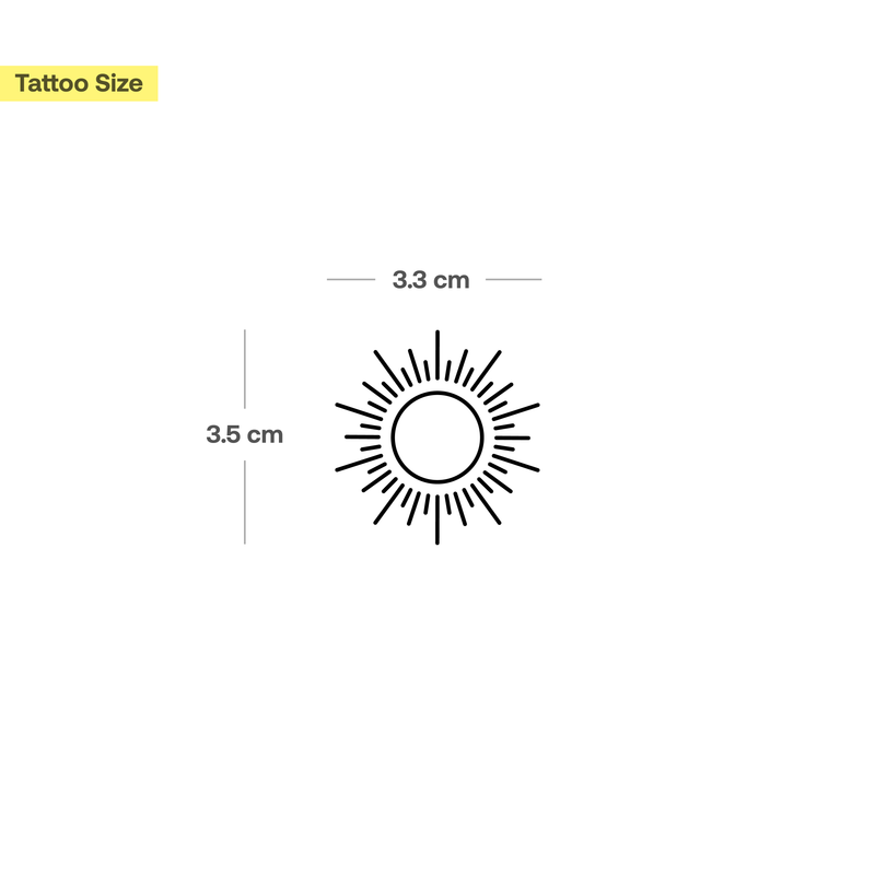 Linien-Sonne Tattoo