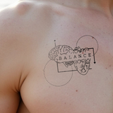 Tatuaggio cuore, mente e equilibrio