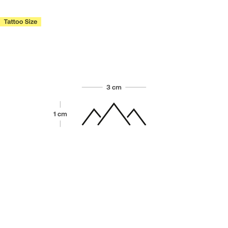 Kleine Symmetrische Berge Tattoo