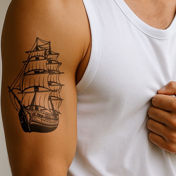 Tatuaggio grande nave pirata