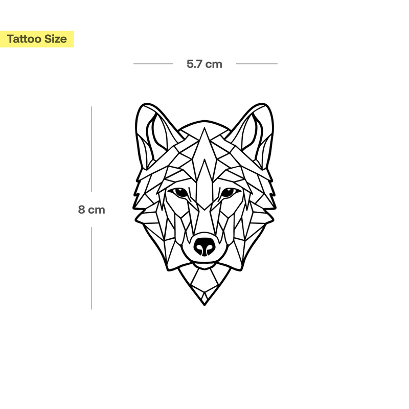 Tatuaggio lupo geometrico grande