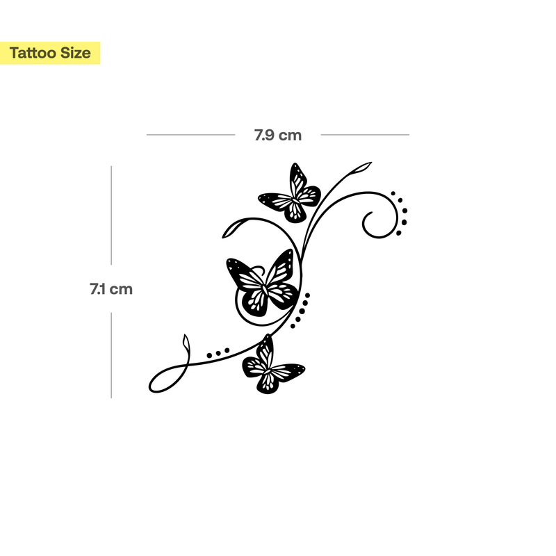 Tatuaggio rampicante di farfalle