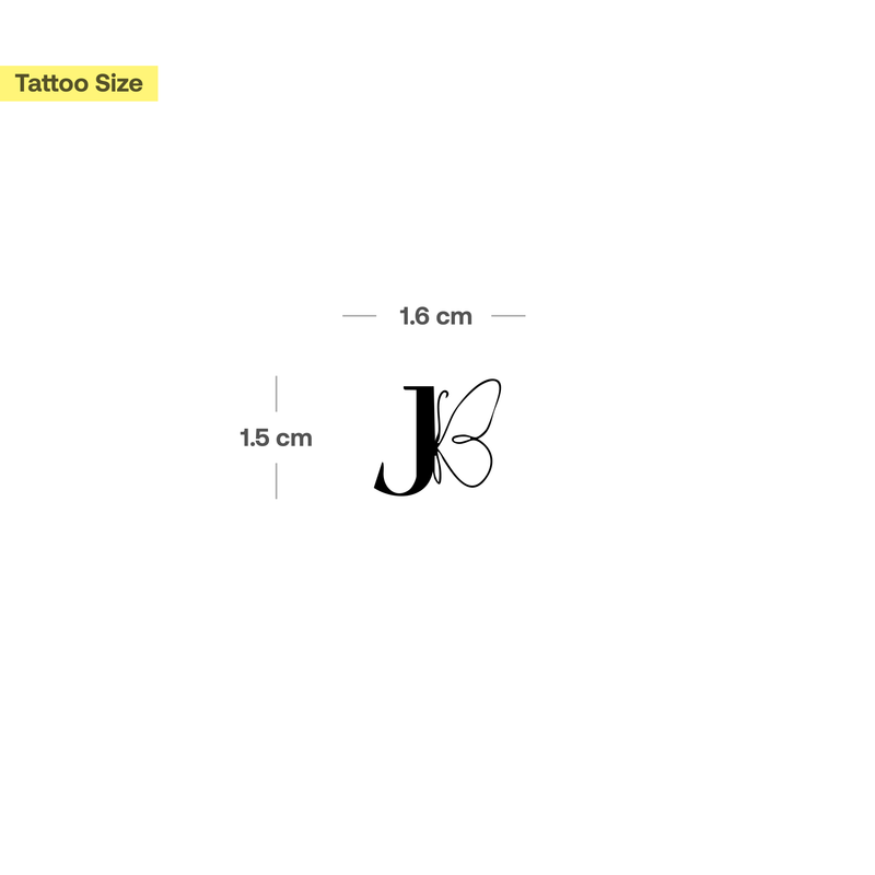 Farfalla con iniziali (A-Z)