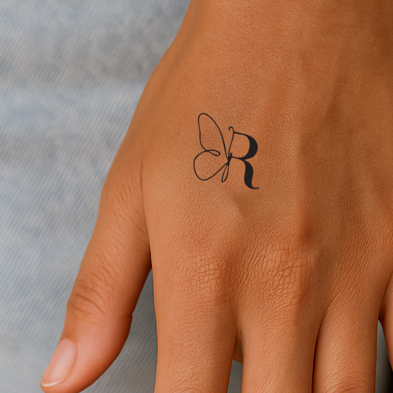 Farfalla con iniziali (A-Z)