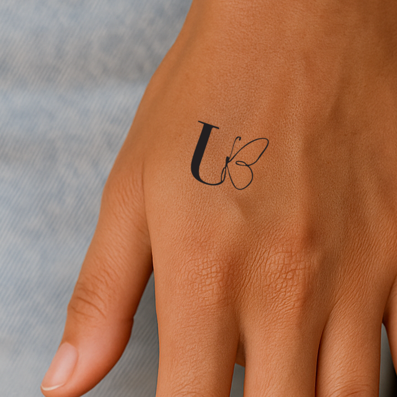 Farfalla con iniziali (A-Z)